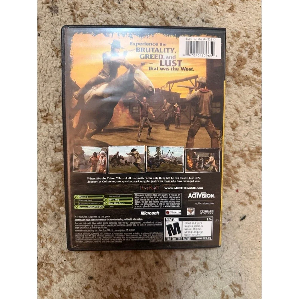 Gun Xbox With Manual CIB